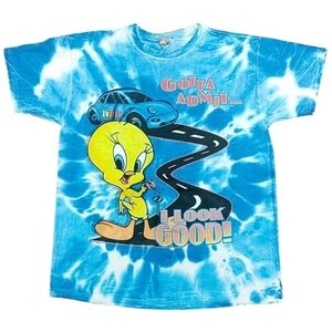 Vtg 1990s Looney Tunes Tweety Bird Tie Dye T-Shirt XL Rare 90s